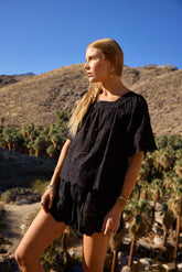 MEDALLION EMBROIDERY BLACK