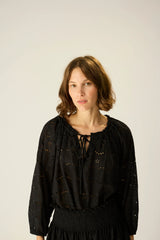 MEDALLION EMBROIDERY BLACK