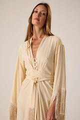 CREAM SILK FRINGE