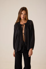 PETITE POLKA DOT BLACK & TAN