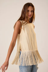 CREAM SILK FRINGE