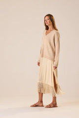 CREAM SILK FRINGE