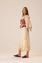 CREAM SILK EMBROIDERY