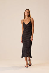 PETITE POLKA DOT BLACK & TAN