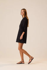 MEDALLION EMBROIDERY BLACK