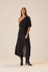 PETITE POLKA DOT BLACK & TAN