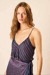 PETITE STRIPE PETROLEUM