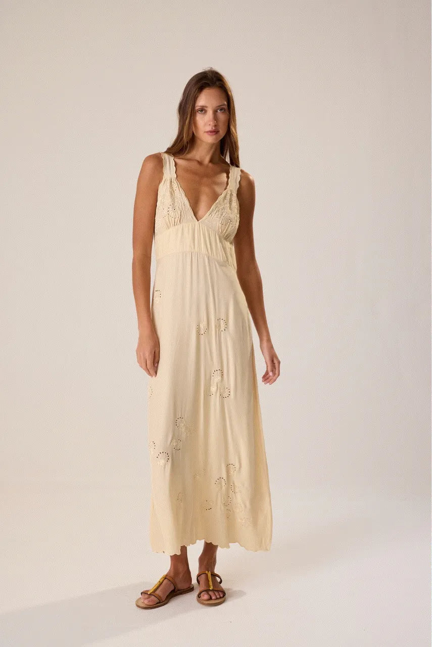 CREAM SILK EMBROIDERY