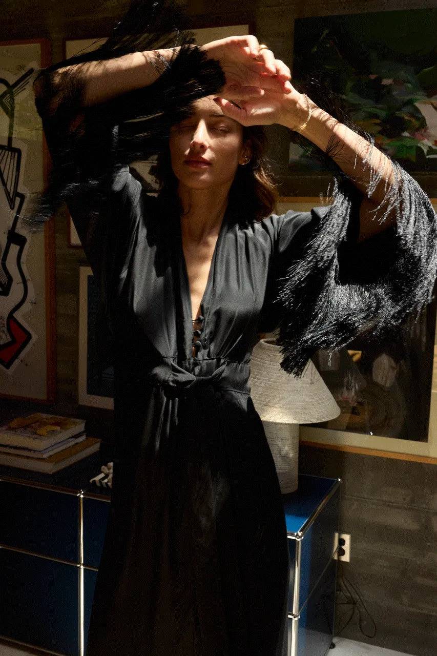 BLACK SILK FRINGE