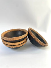 RATTAN EDGED CERAMIC BOWL