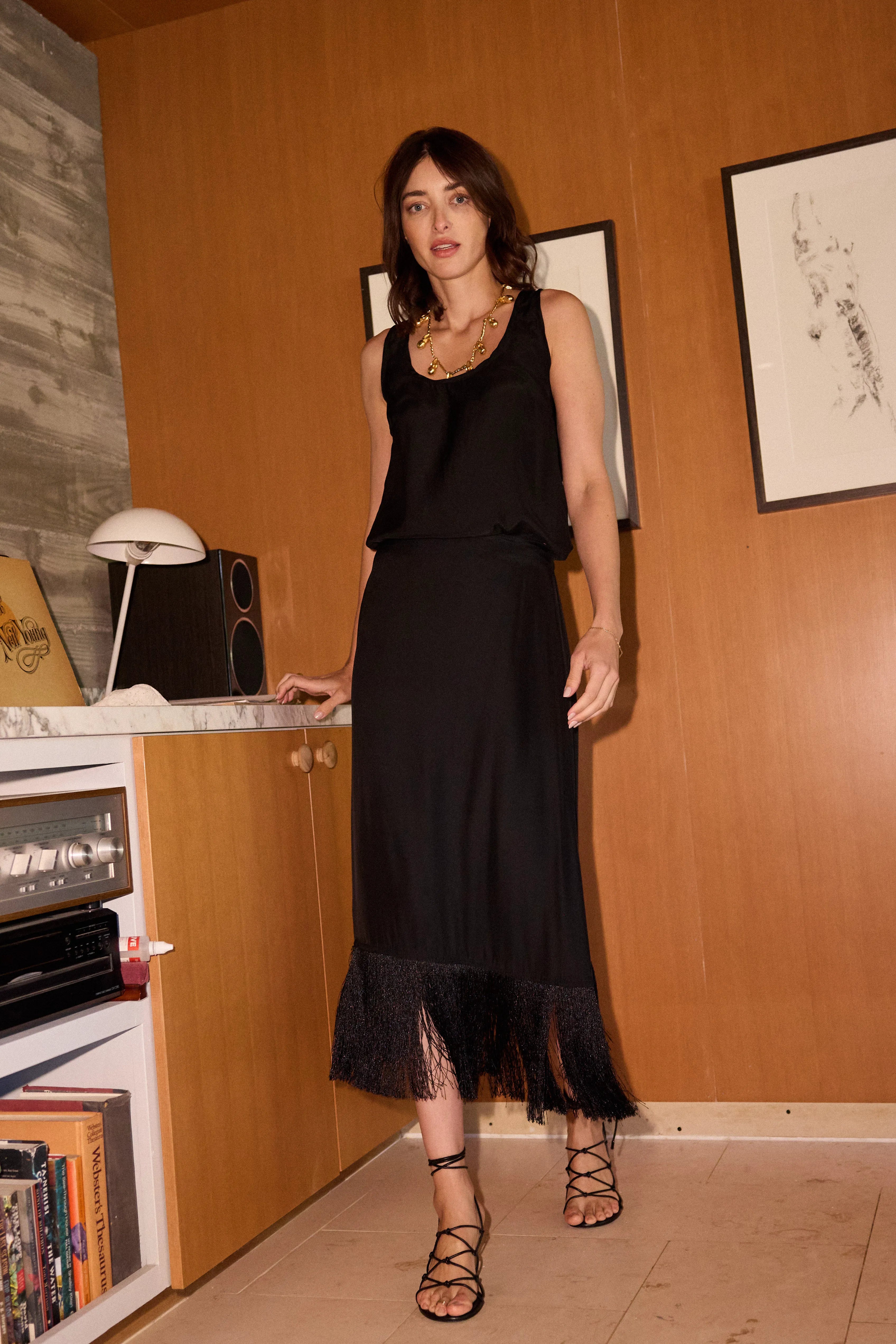BLACK SILK FRINGE