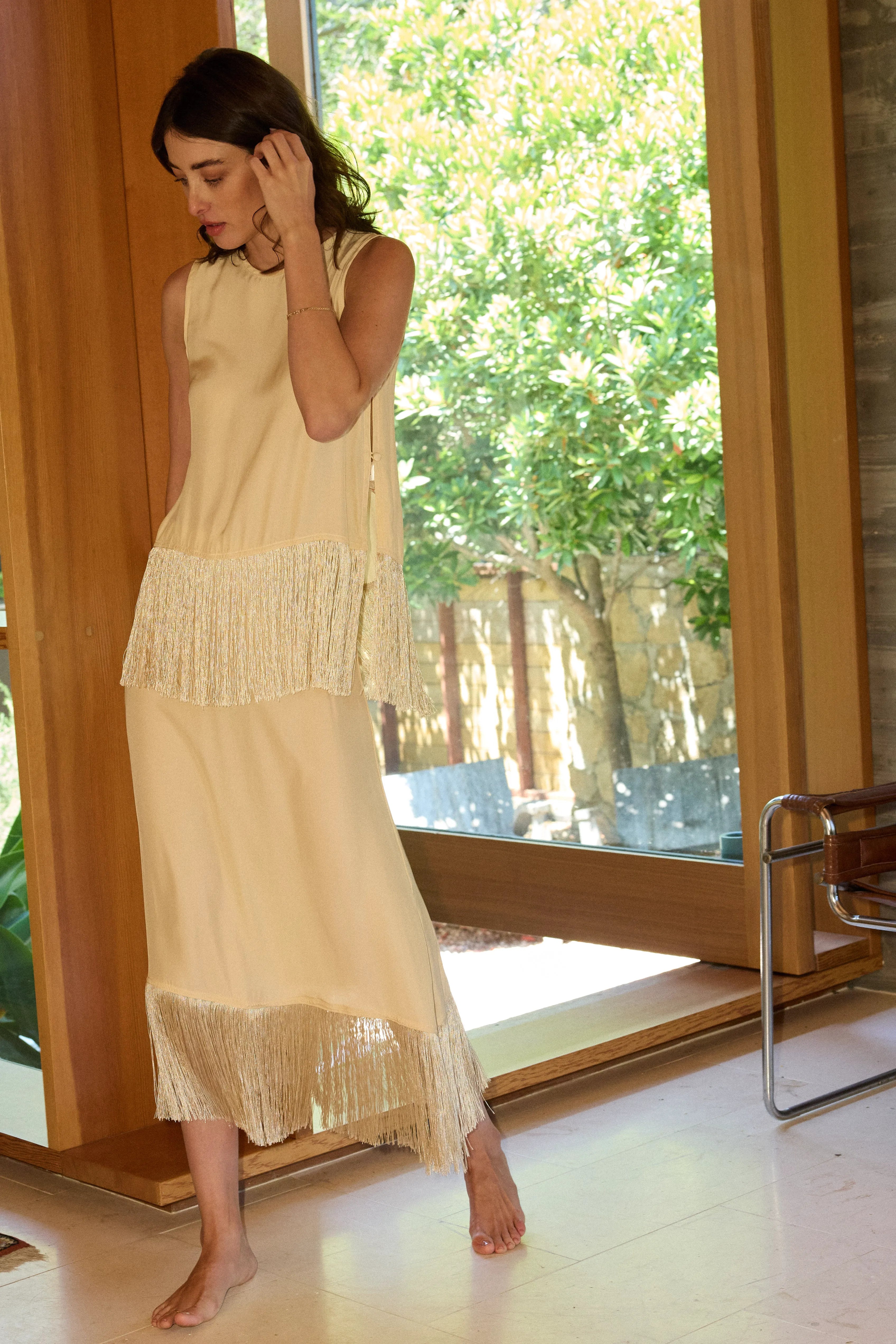 CREAM SILK FRINGE