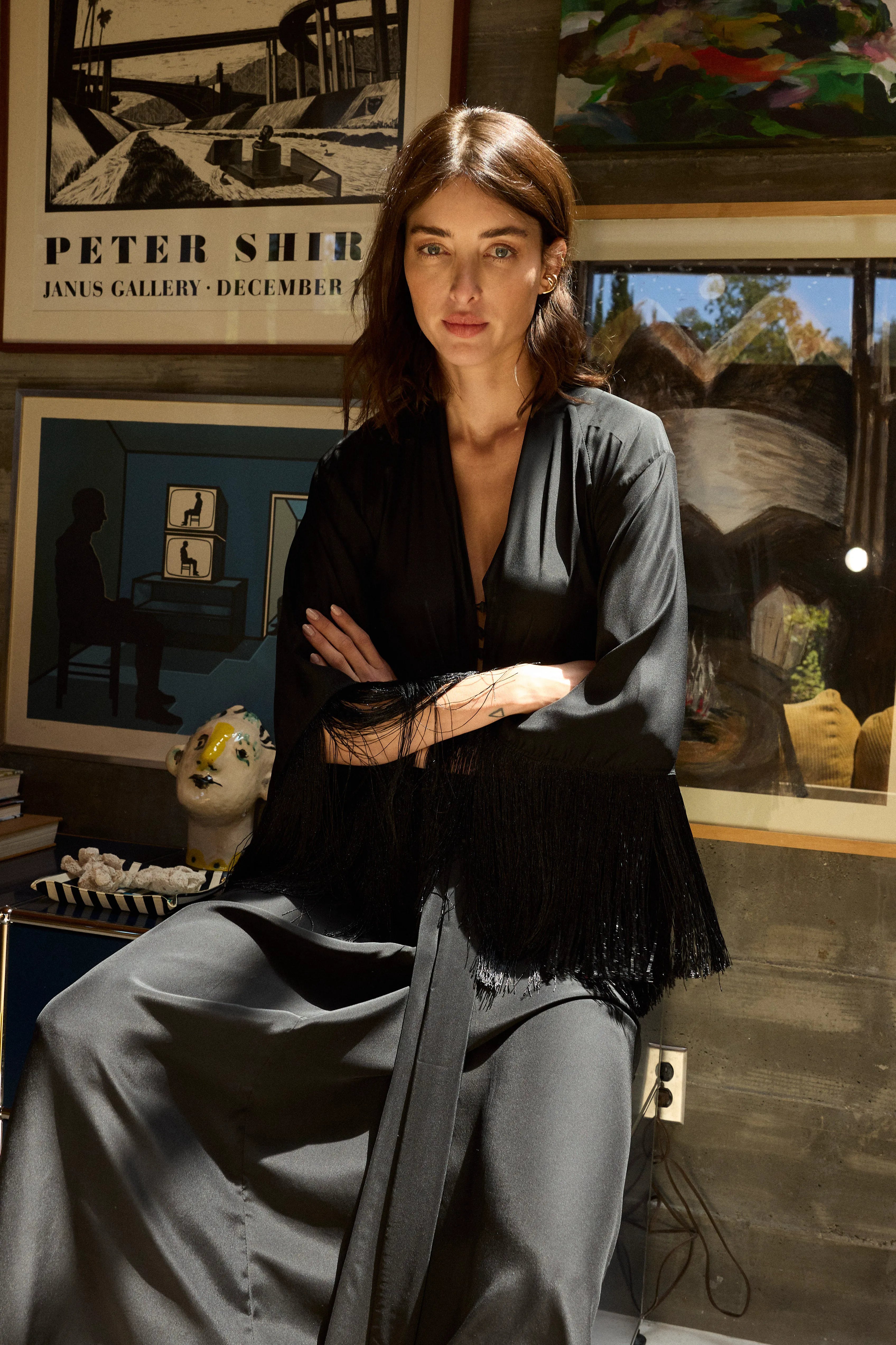 BLACK SILK FRINGE