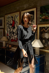 BLACK SILK FRINGE