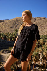 MEDALLION EMBROIDERY BLACK