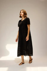MEDALLION EMBROIDERY BLACK