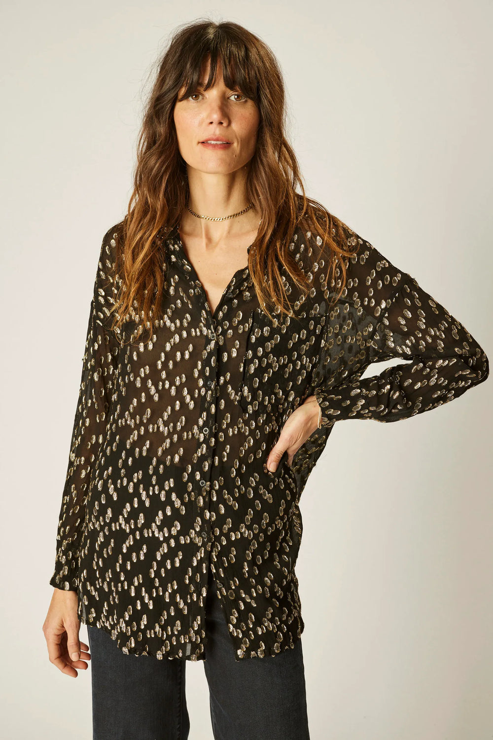 METALLIC CHIFFON