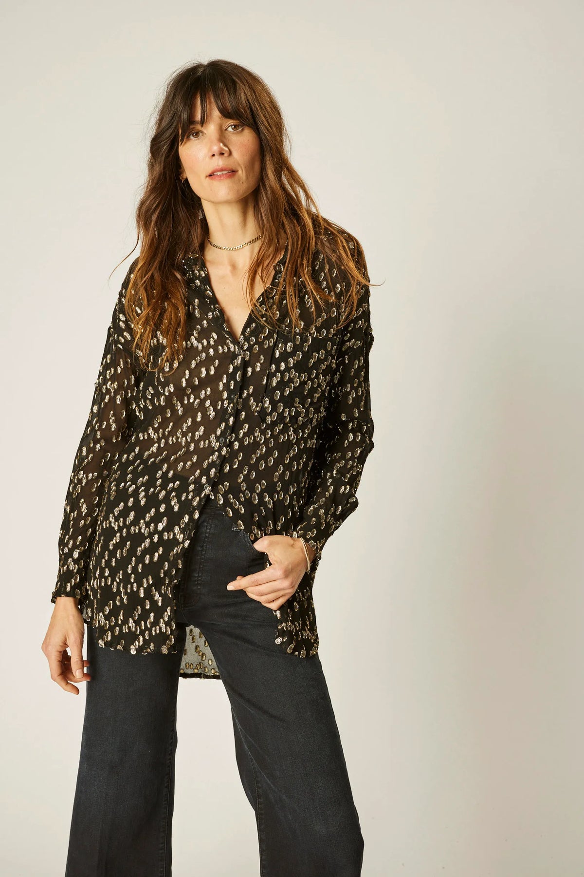 METALLIC CHIFFON