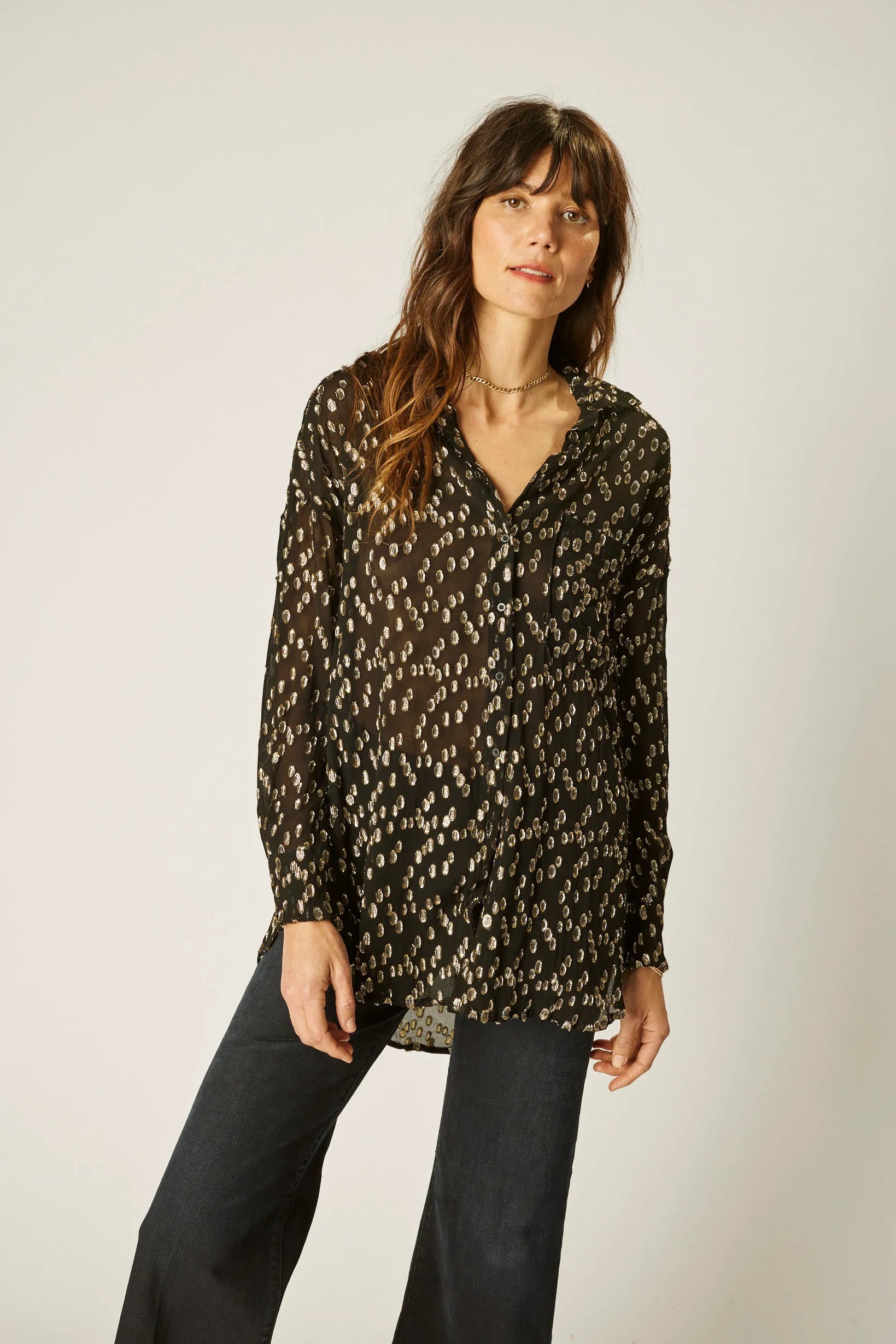 METALLIC CHIFFON