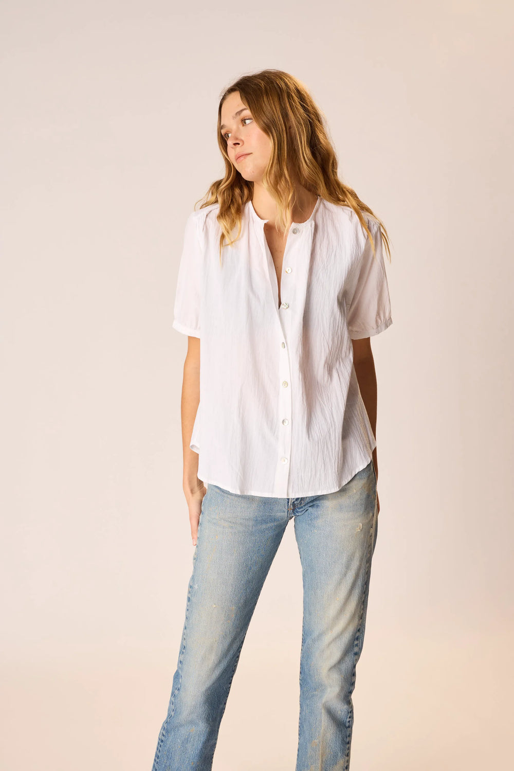 WHITE FLAT COTTON