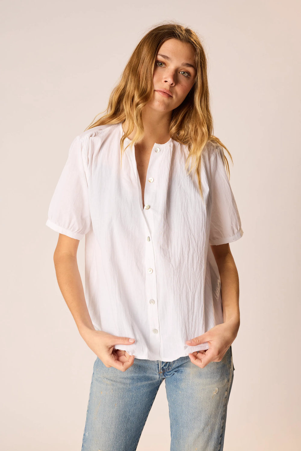 WHITE FLAT COTTON