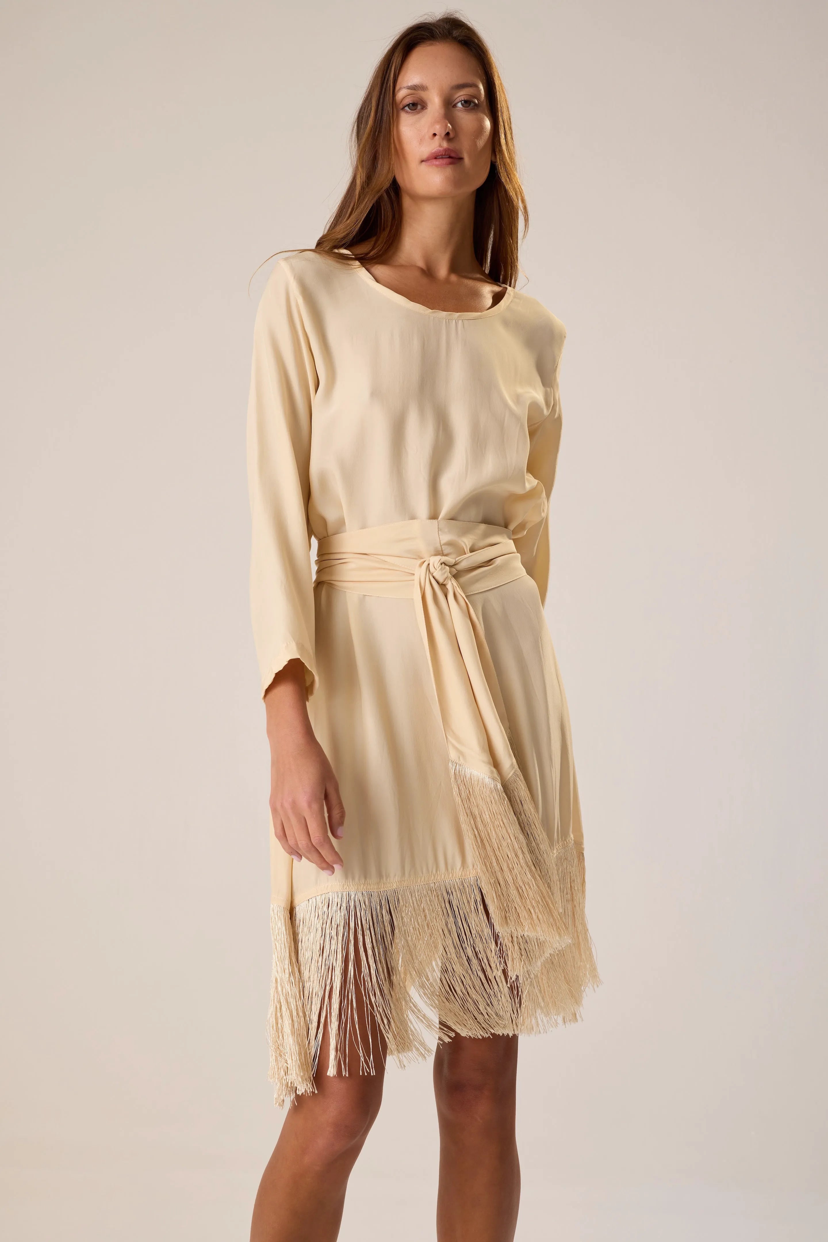 CREAM SILK FRINGE