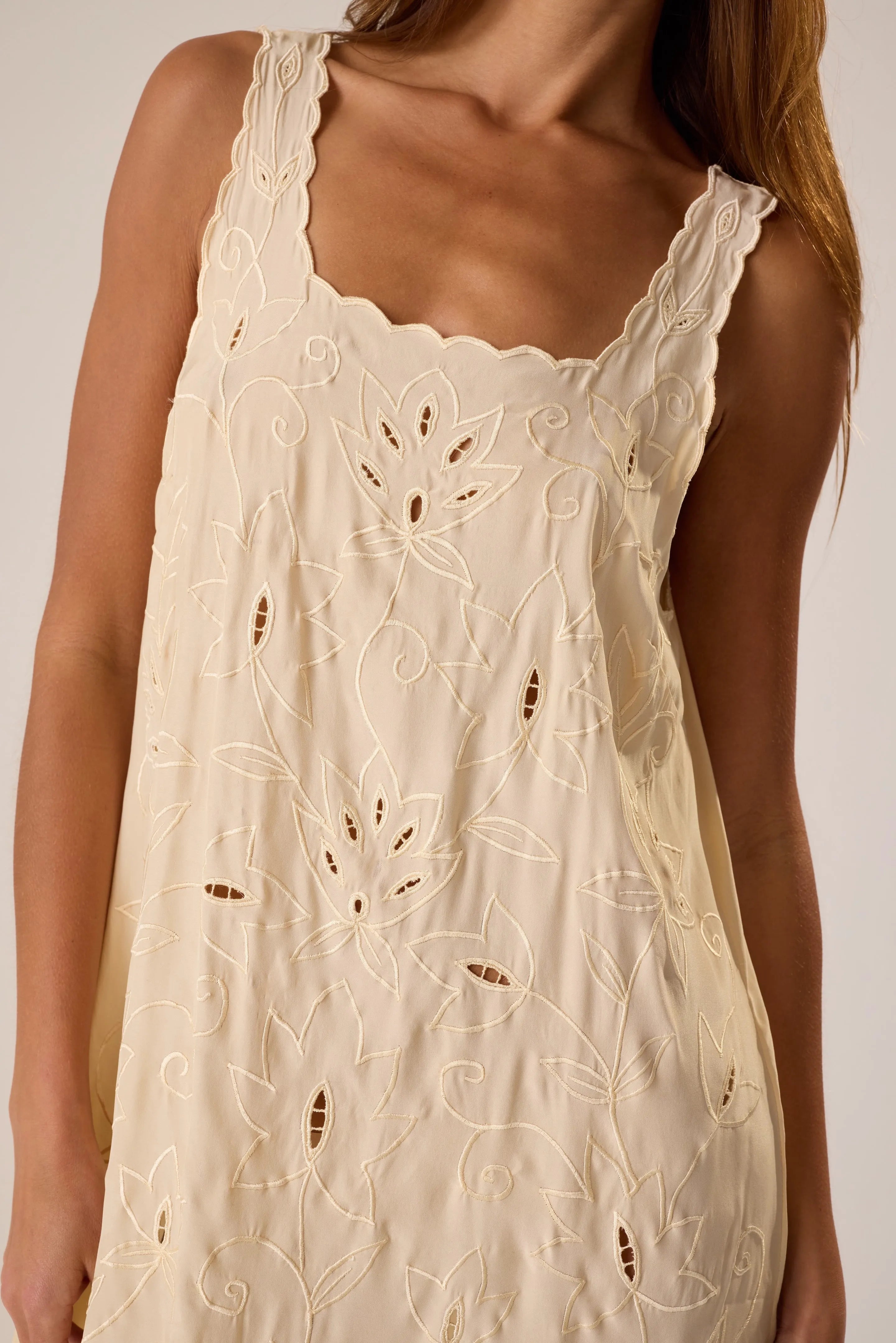 CREAM SILK EMBROIDERY