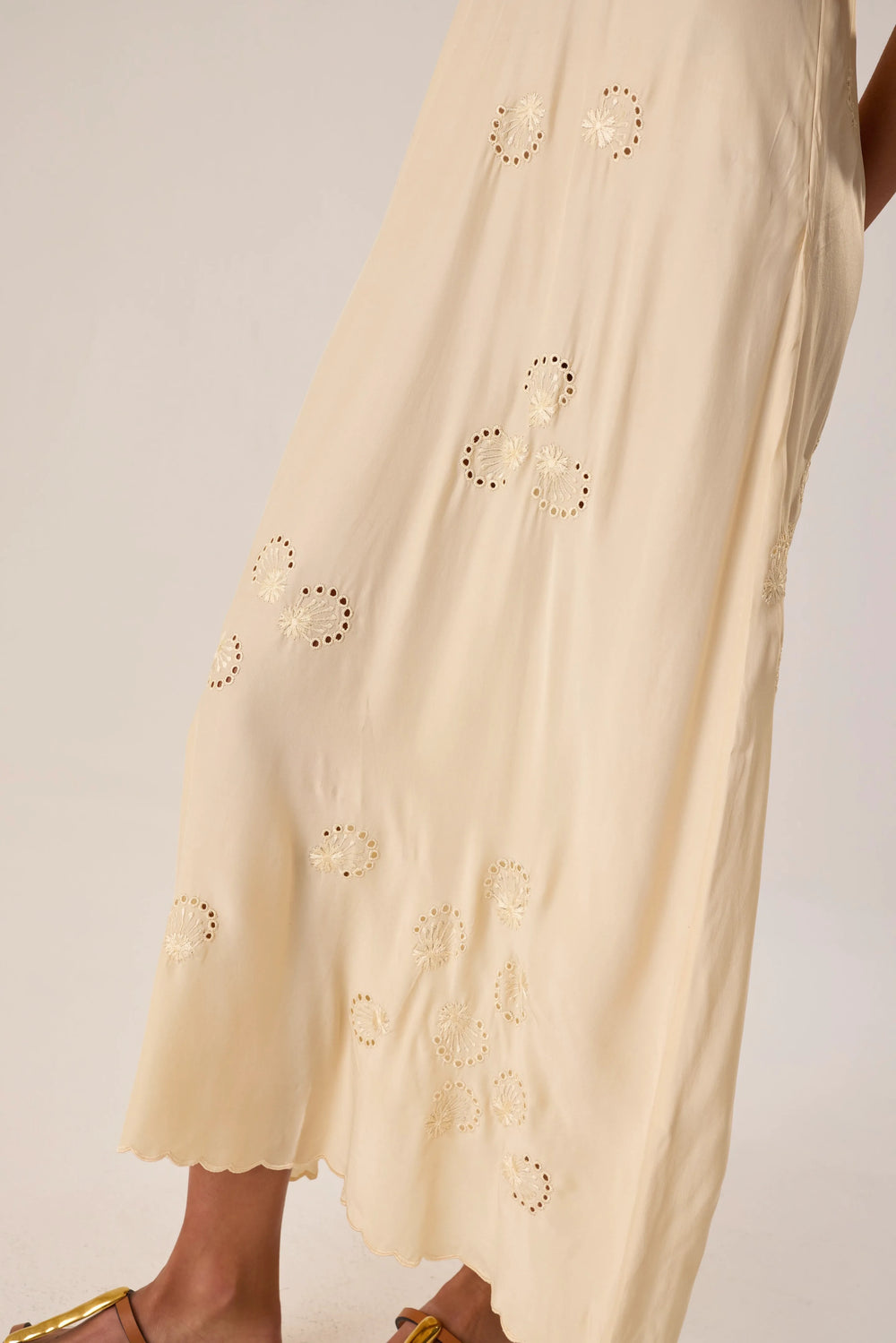 CREAM SILK EMBROIDERY