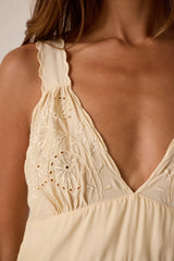 CREAM SILK EMBROIDERY