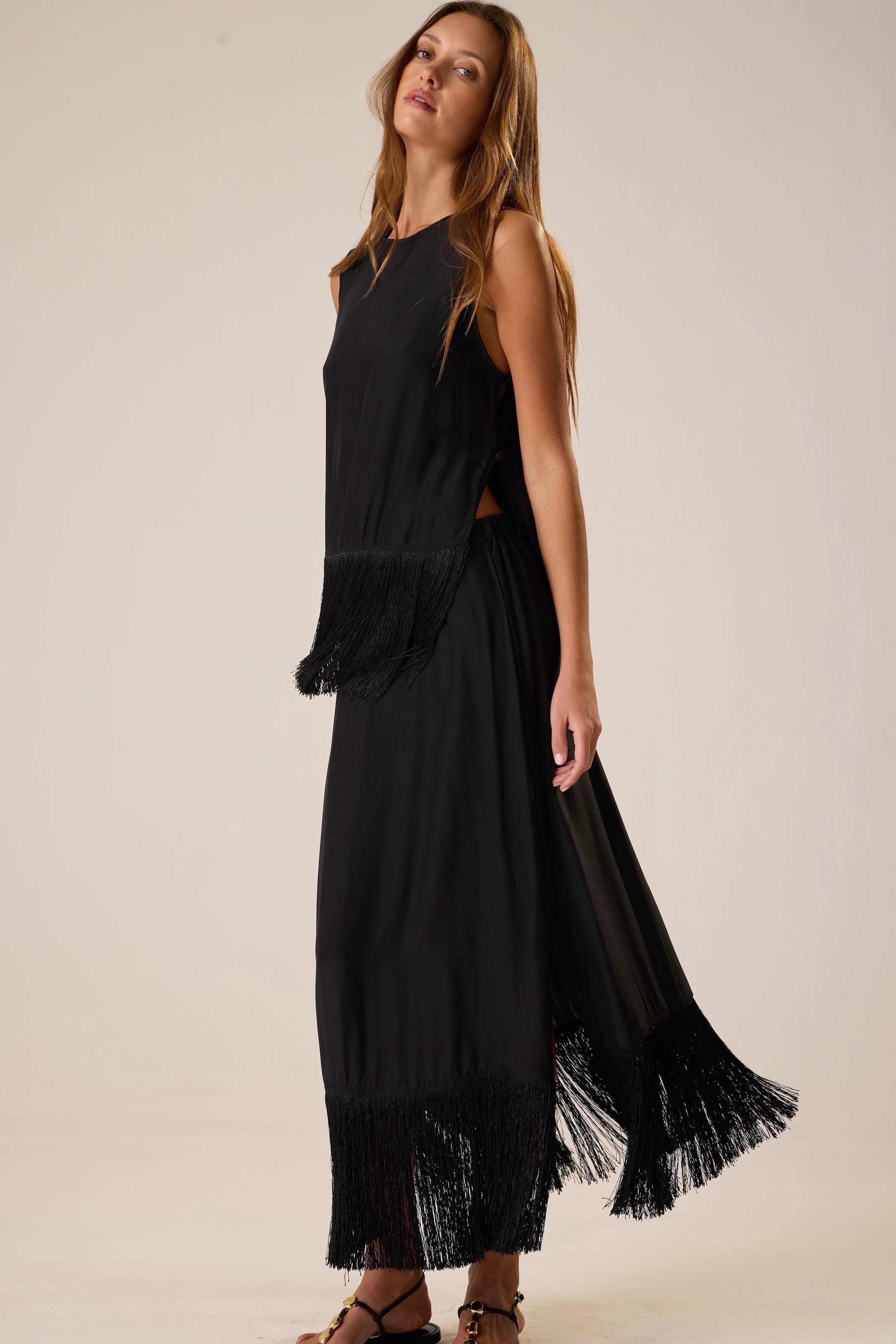 BLACK SILK FRINGE