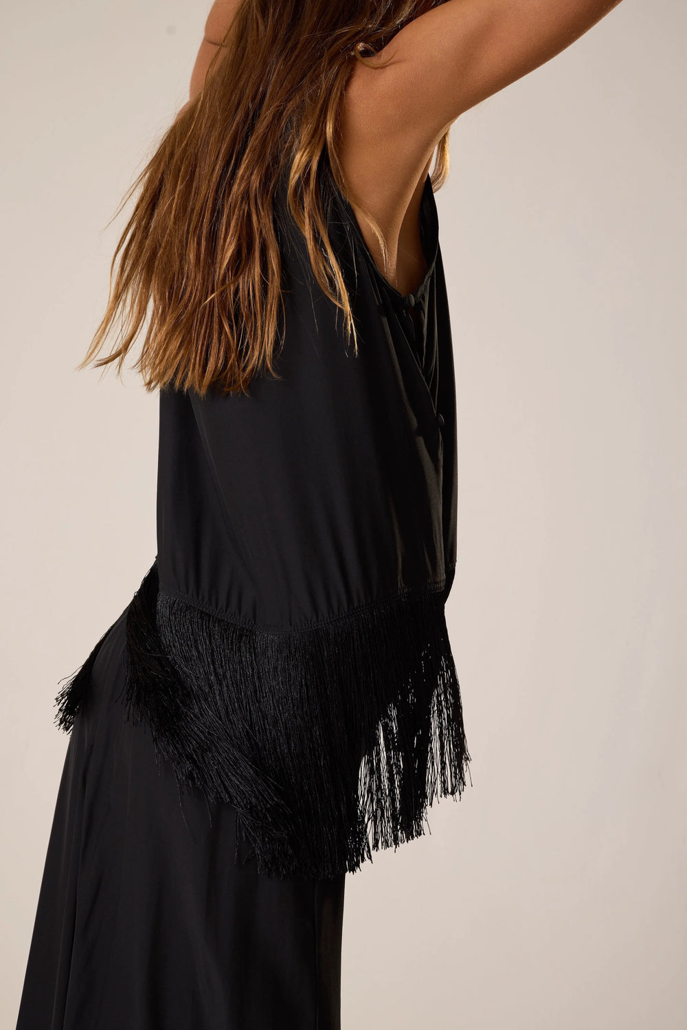 BLACK SILK FRINGE