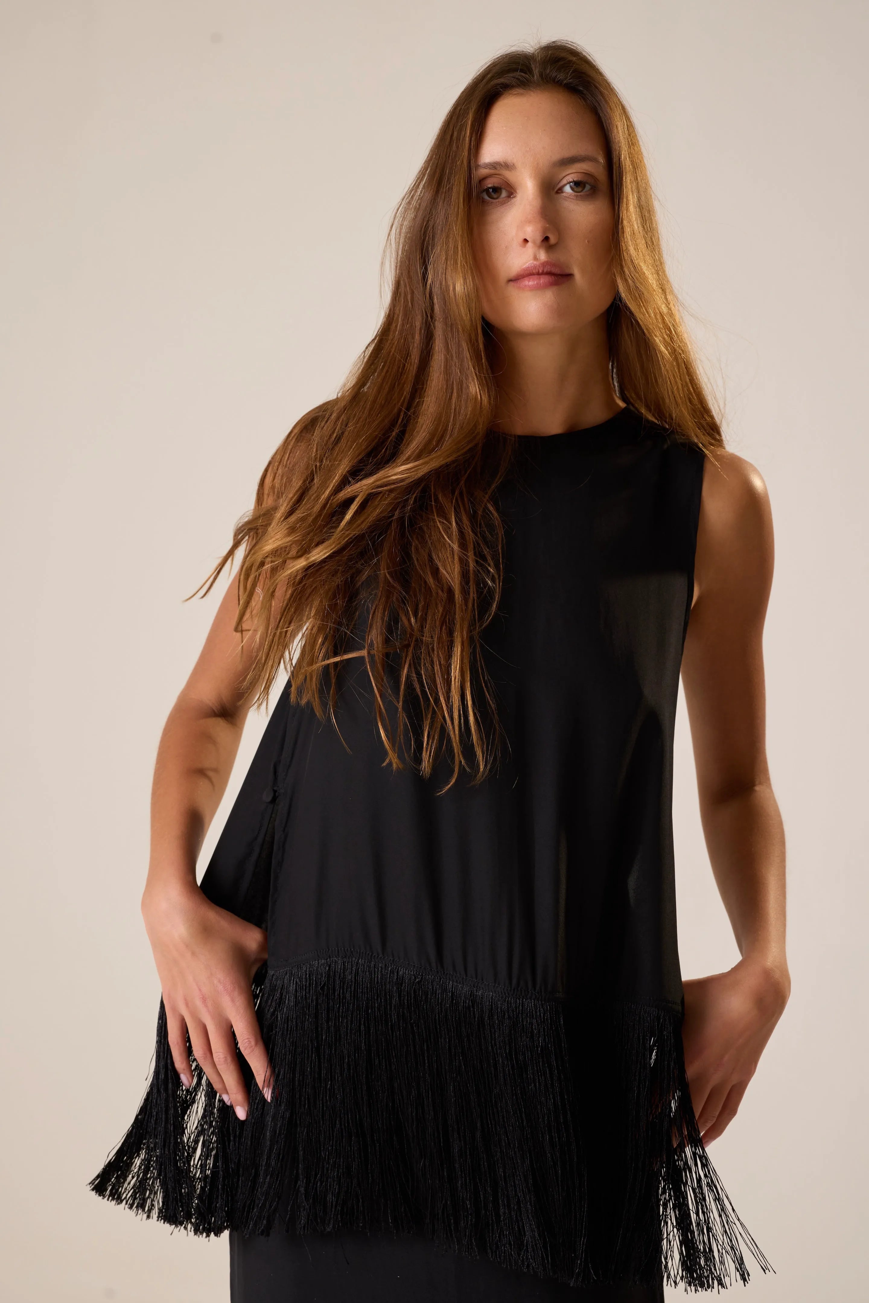 BLACK SILK FRINGE