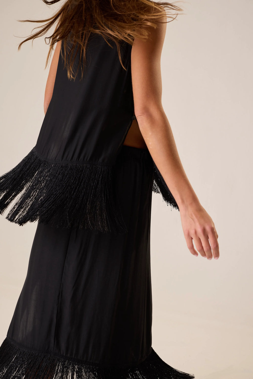 BLACK SILK FRINGE