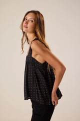 PETITE POLKA DOT BLACK & TAN
