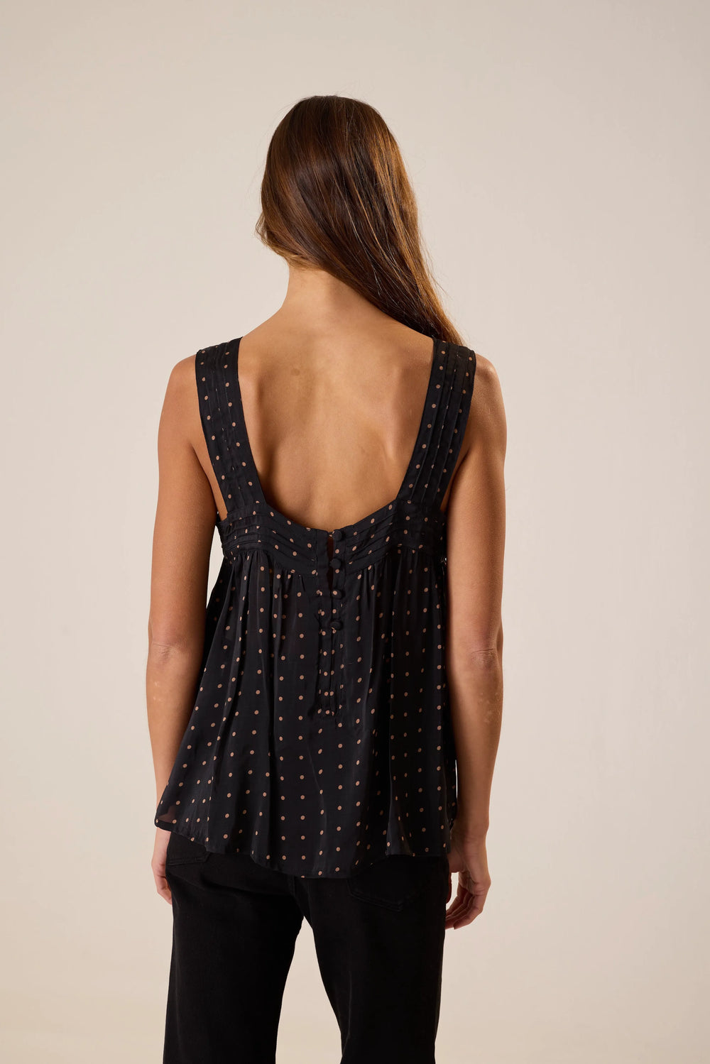 PETITE POLKA DOT BLACK & TAN