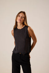 PETITE POLKA DOT BLACK & TAN
