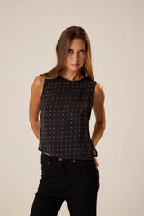 PETITE POLKA DOT BLACK & TAN