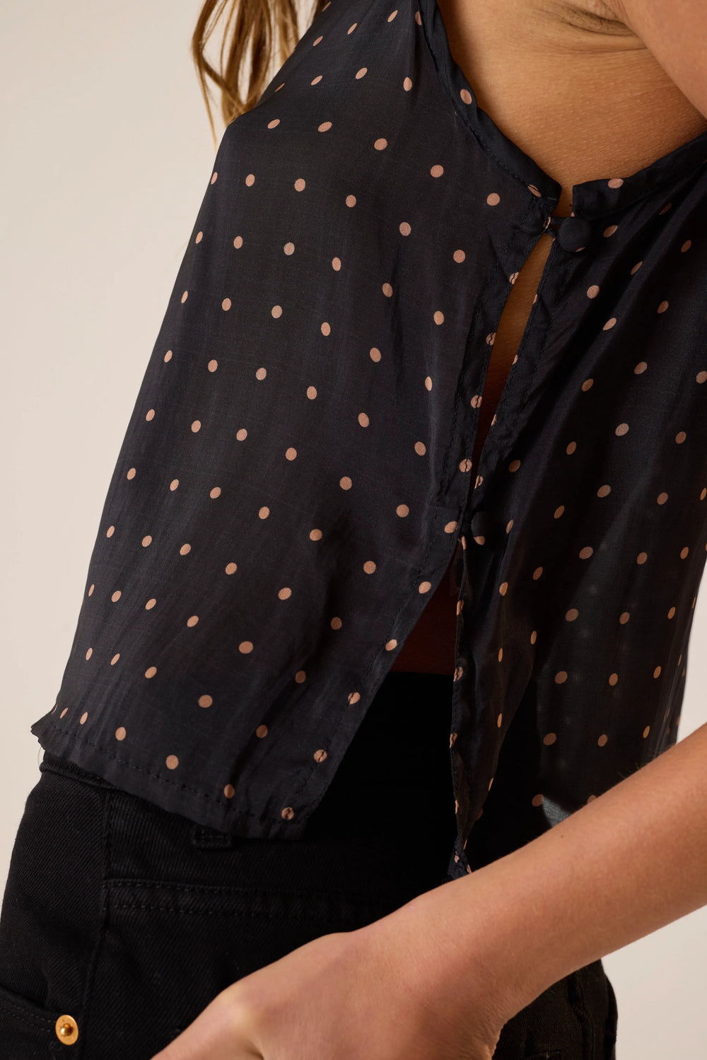 PETITE POLKA DOT BLACK & TAN