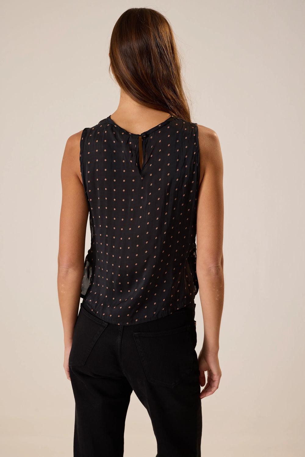 PETITE POLKA DOT BLACK & TAN