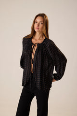 PETITE POLKA DOT BLACK & TAN