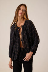 PETITE POLKA DOT BLACK & TAN