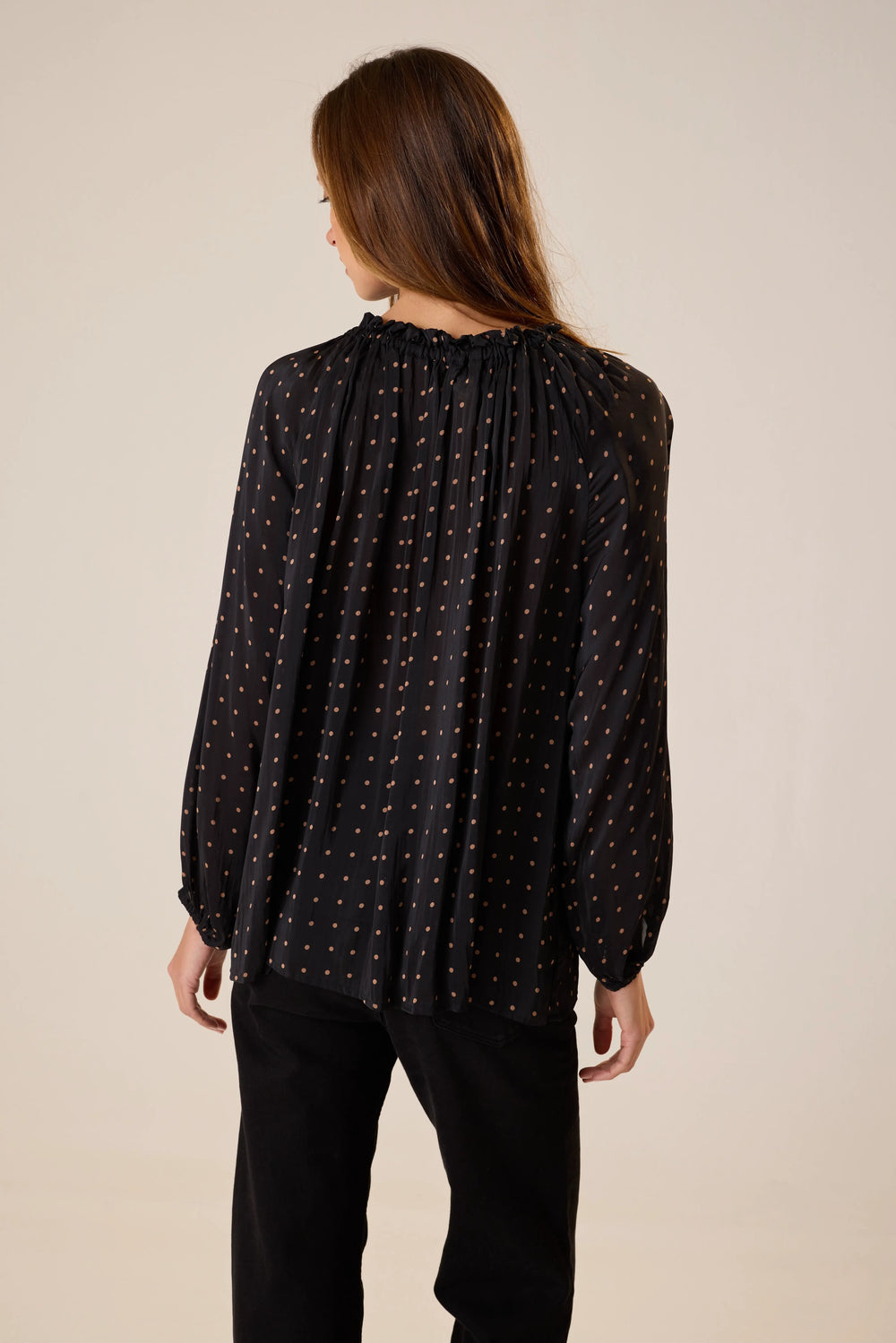 PETITE POLKA DOT BLACK & TAN