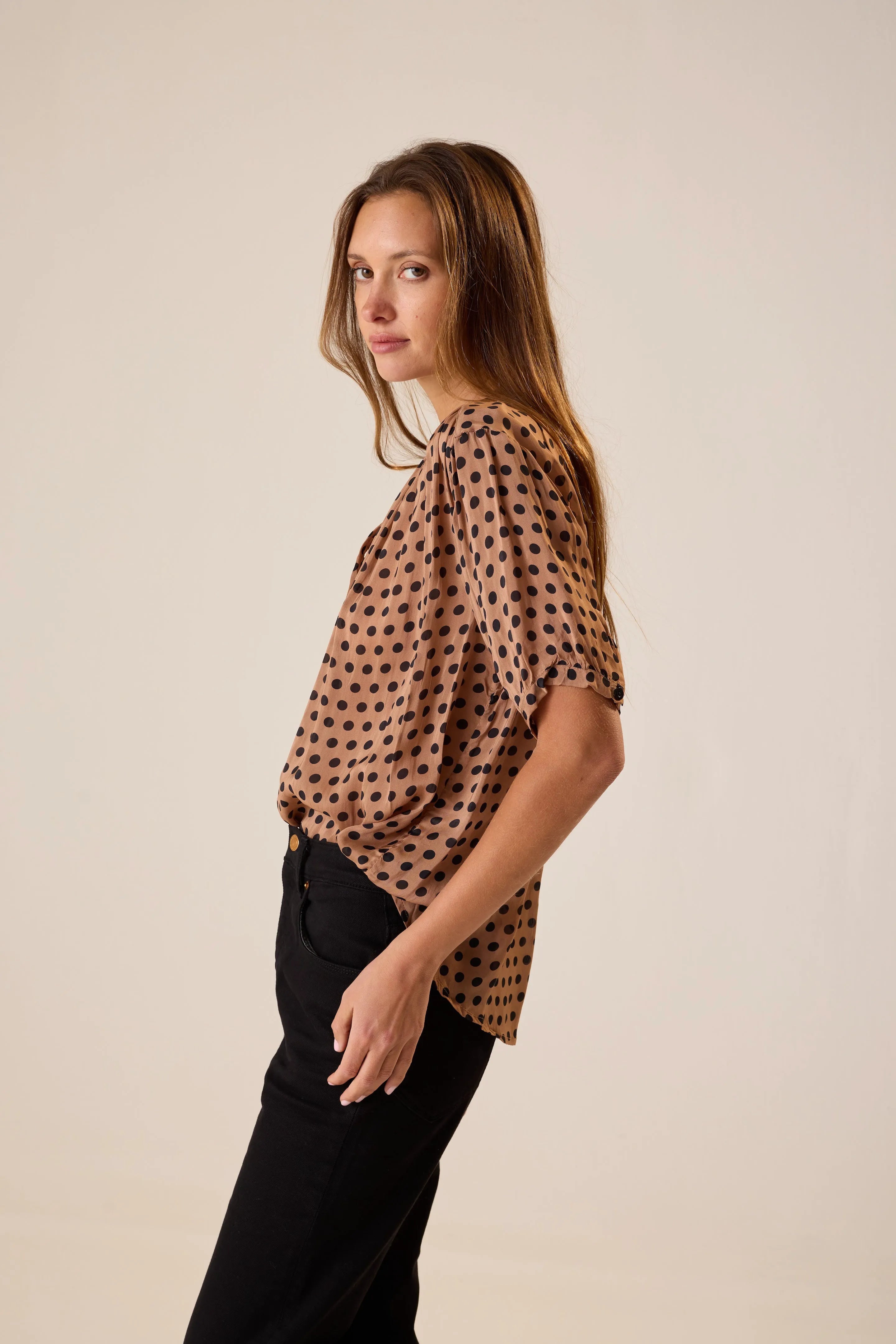 GRANDE POLKA DOT BLACK & TAN