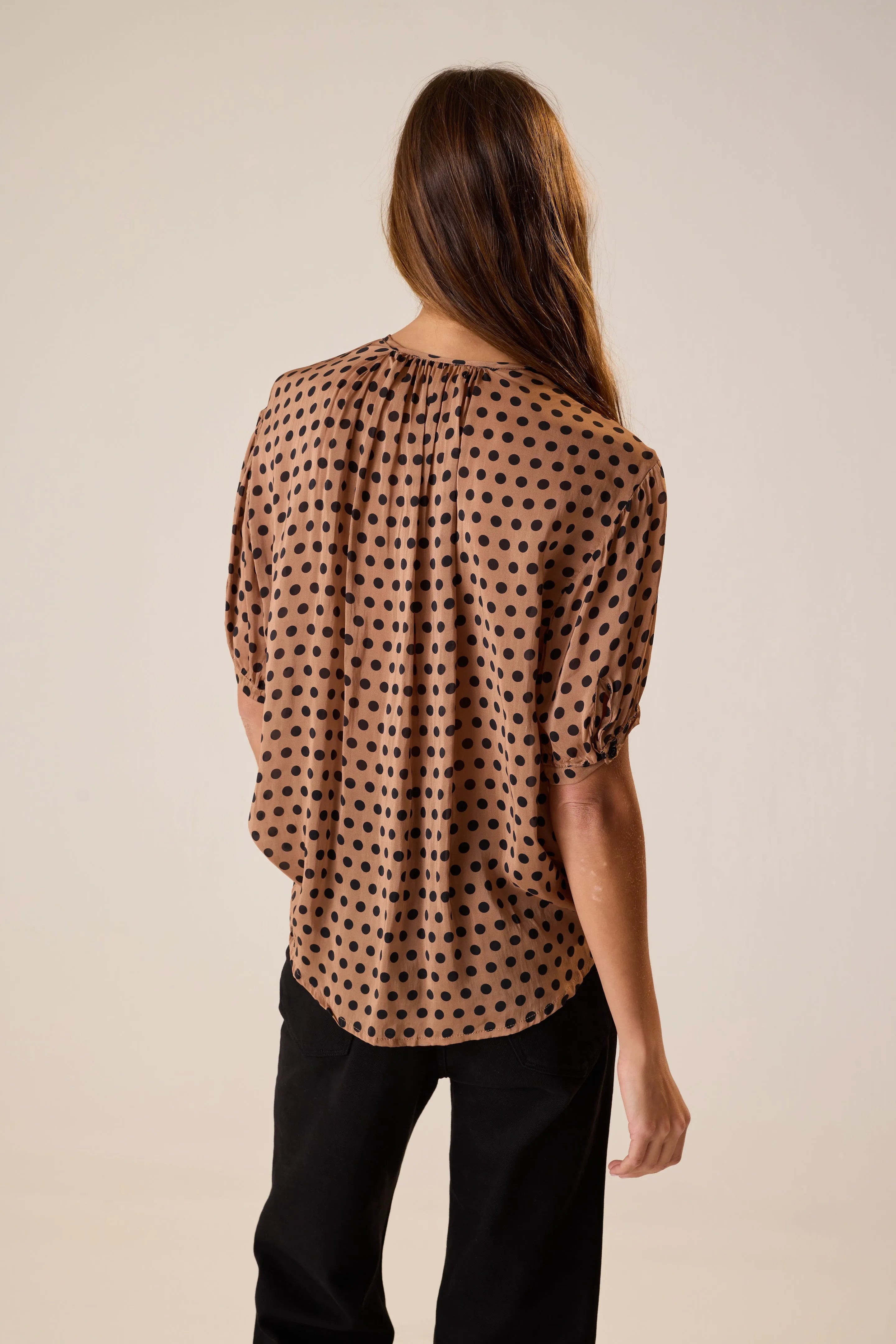 GRANDE POLKA DOT BLACK & TAN