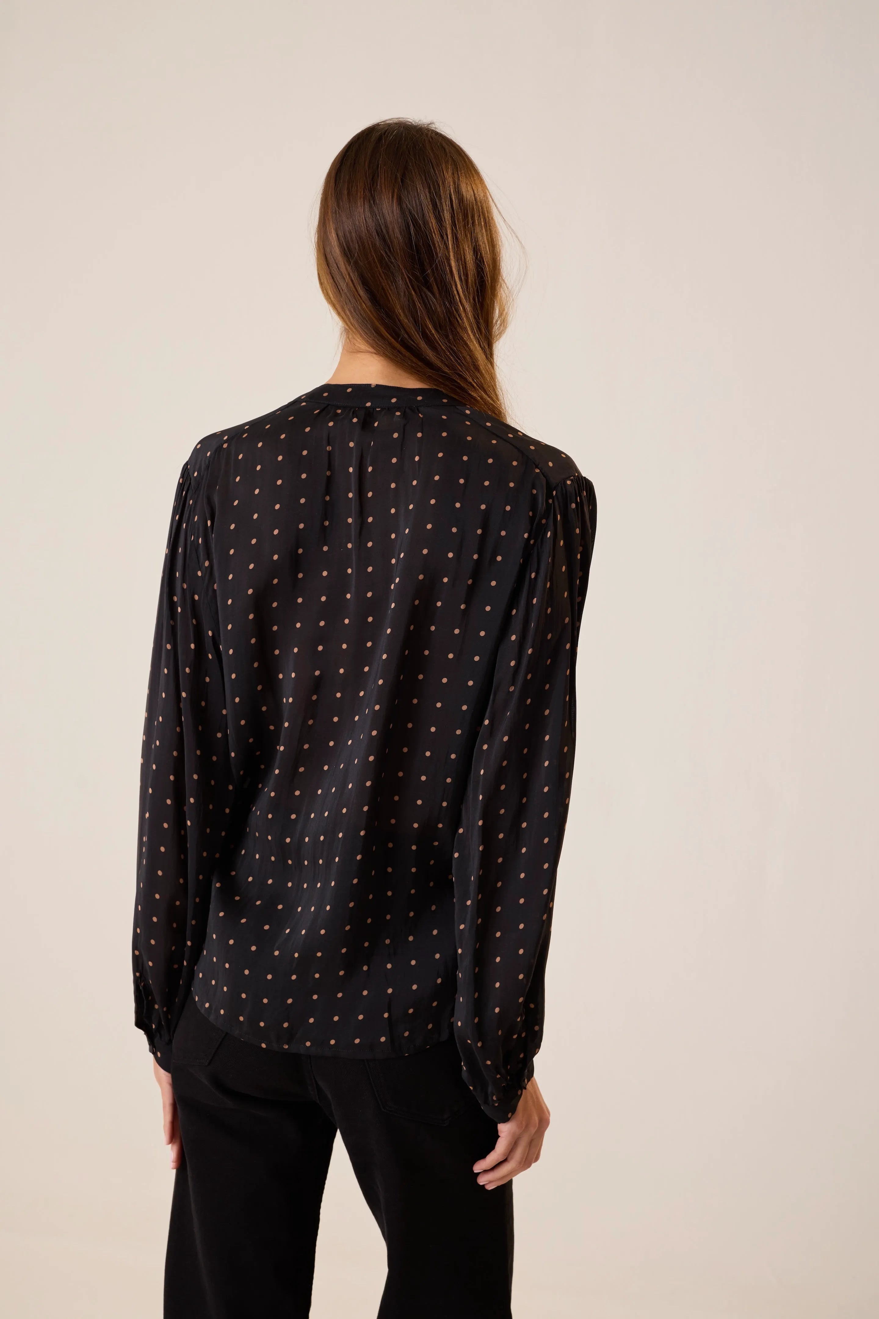 PETITE POLKA DOT BLACK & TAN