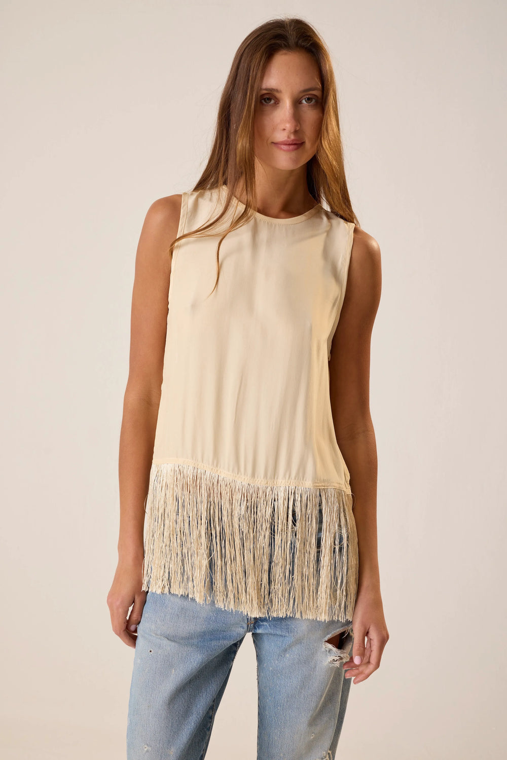 CREAM SILK FRINGE