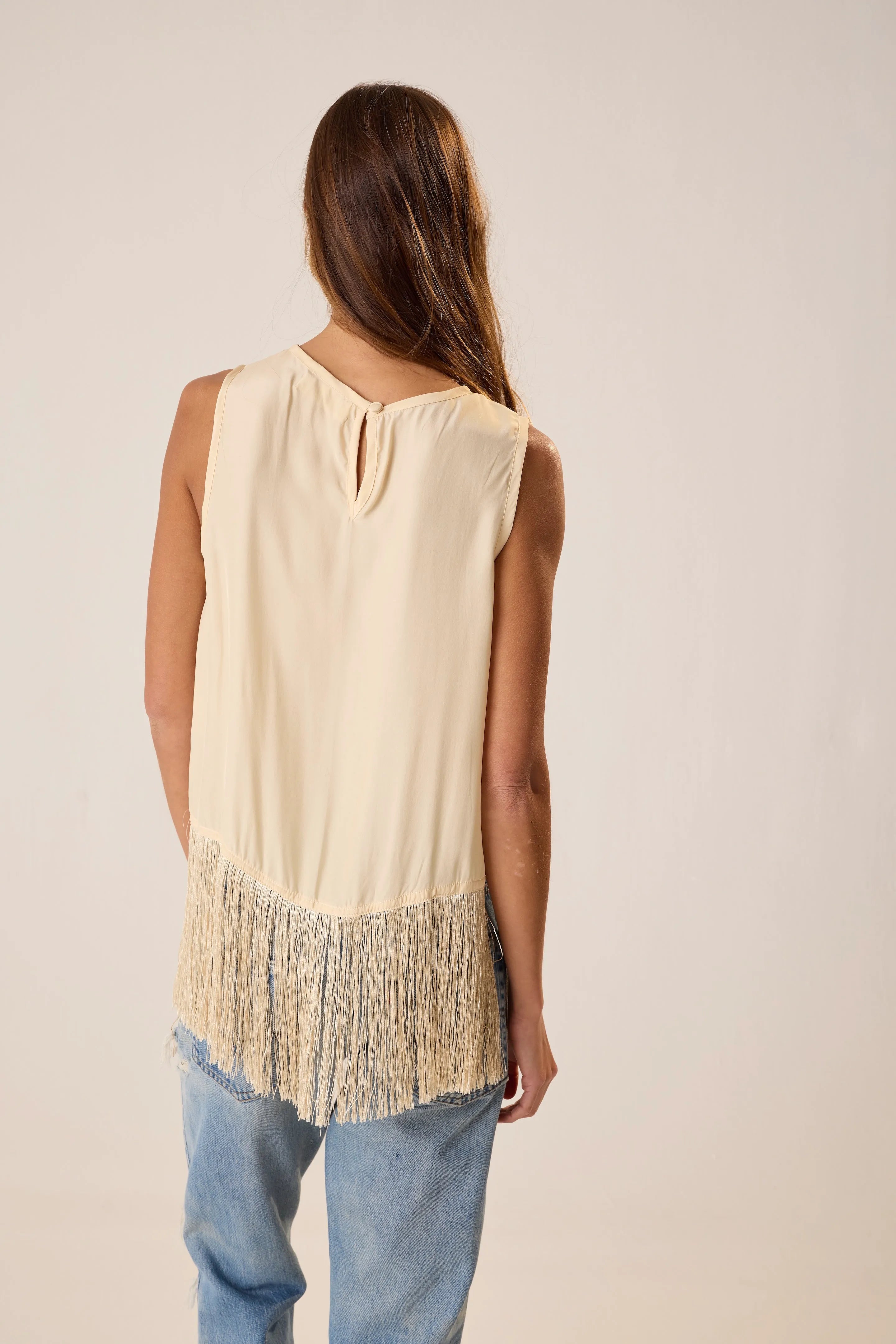 CREAM SILK FRINGE