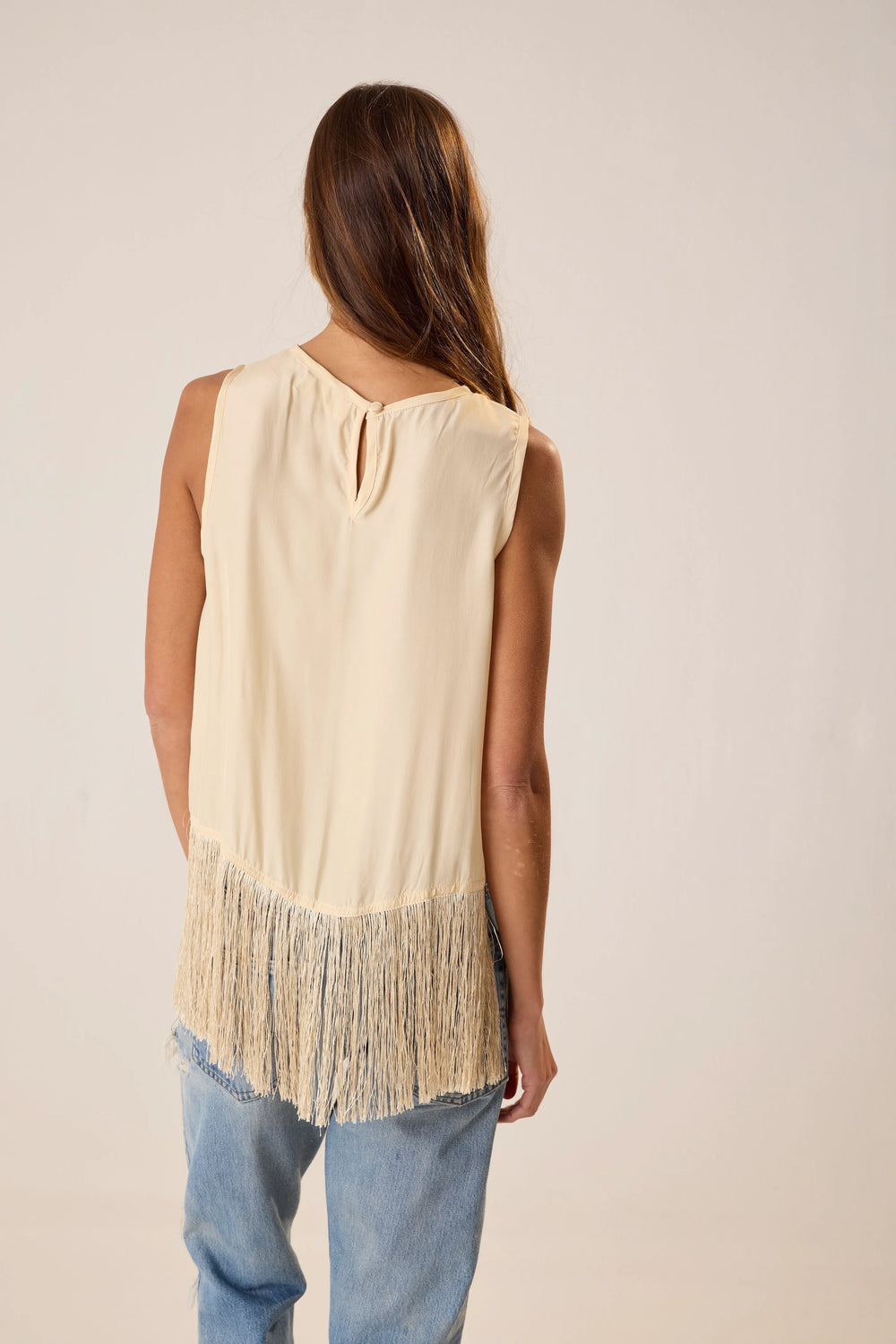 CREAM SILK FRINGE