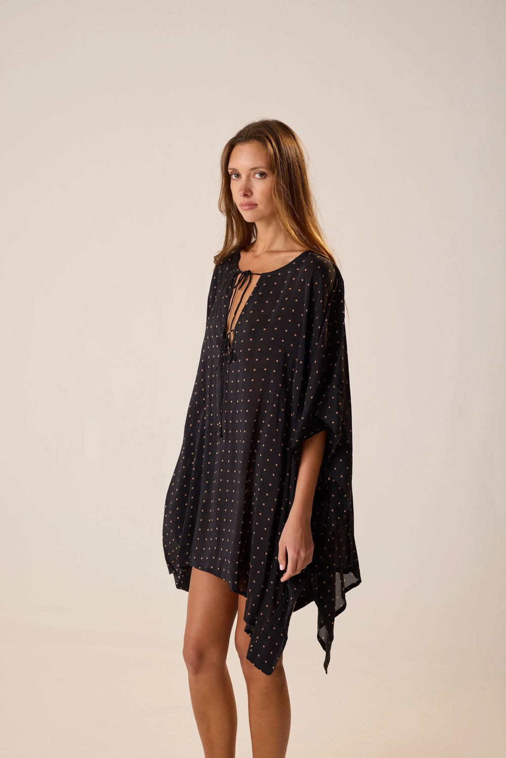 PETITE POLKA DOT BLACK & TAN