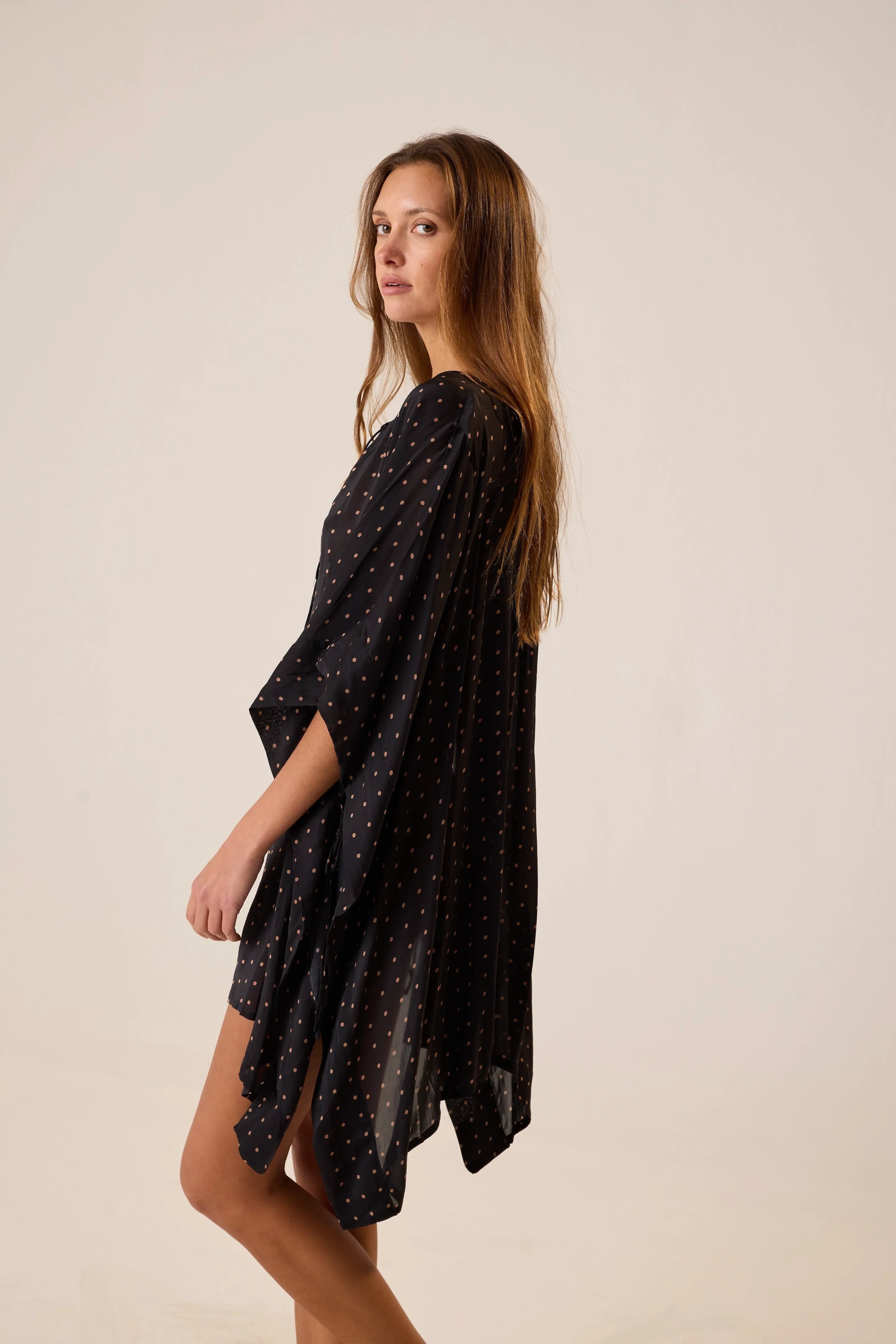 PETITE POLKA DOT BLACK & TAN
